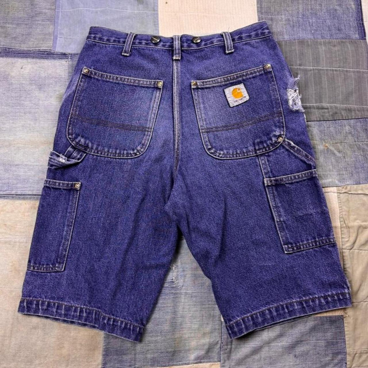 Vintage 1990s Carhartt Double Knee Denim Carpenter Shorts | Size 28