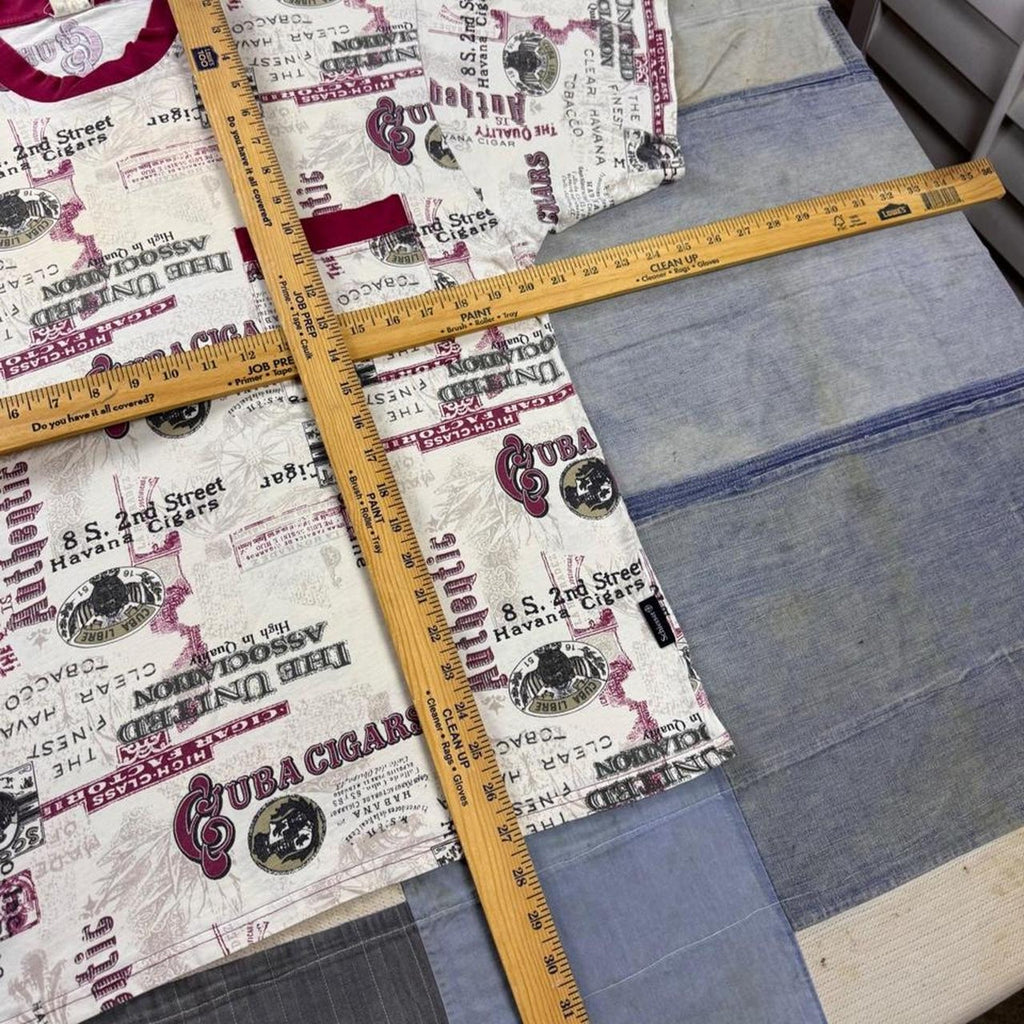 1990s Schiesser Cuba Cigars All Over Print Pocket Tee | Medium
