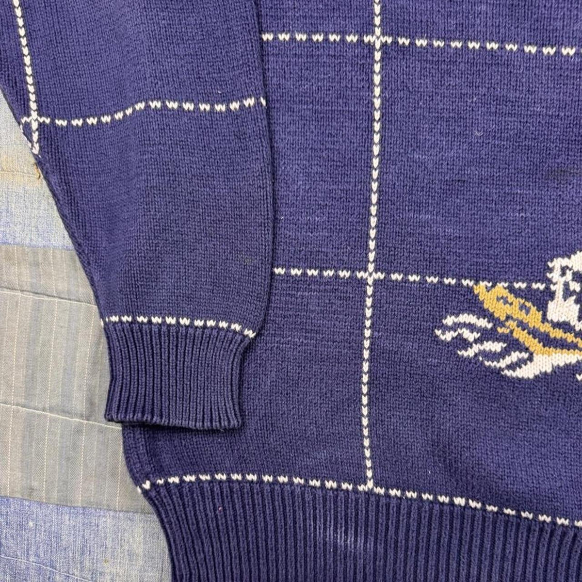 1990s Nautica Sailboat Windowpane Sweater | XL