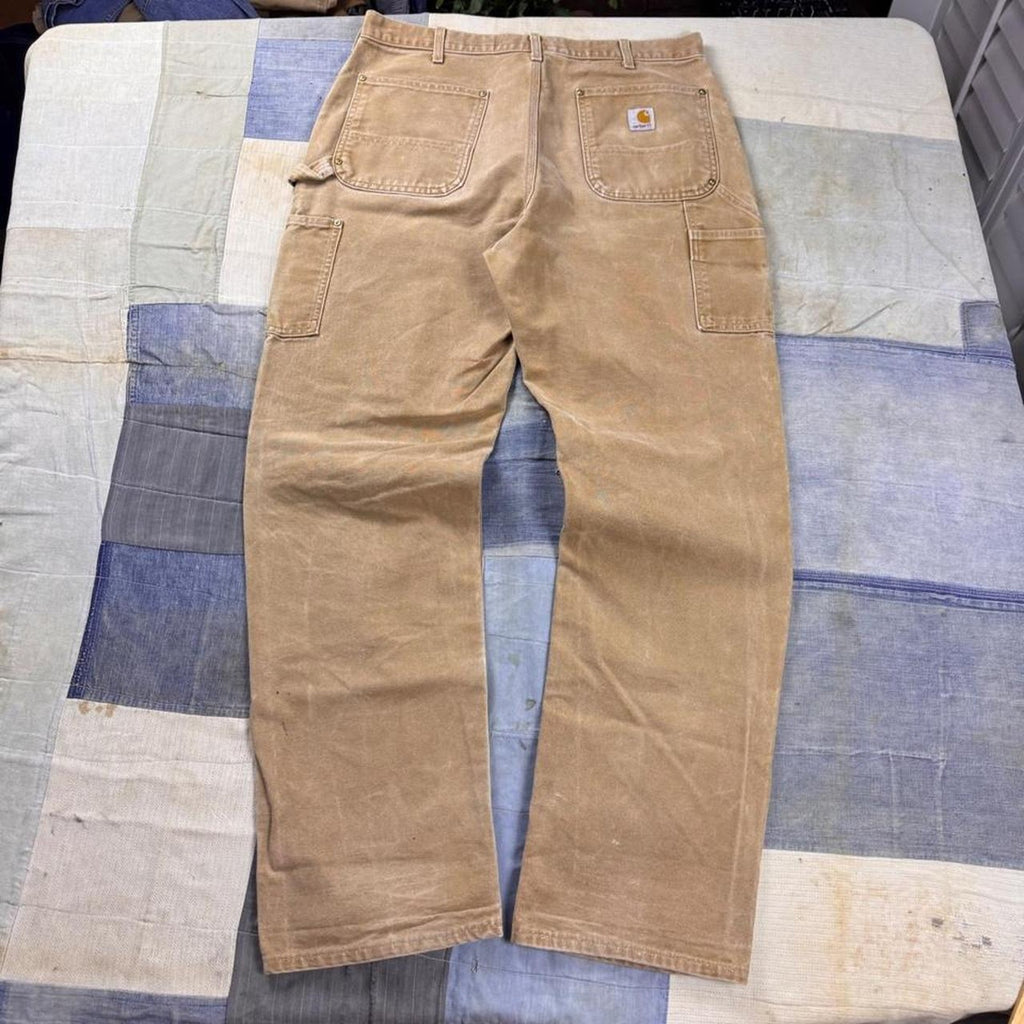 1990s Carhartt Brown Duck Double Knee Carpenter Pants | 34 x 32