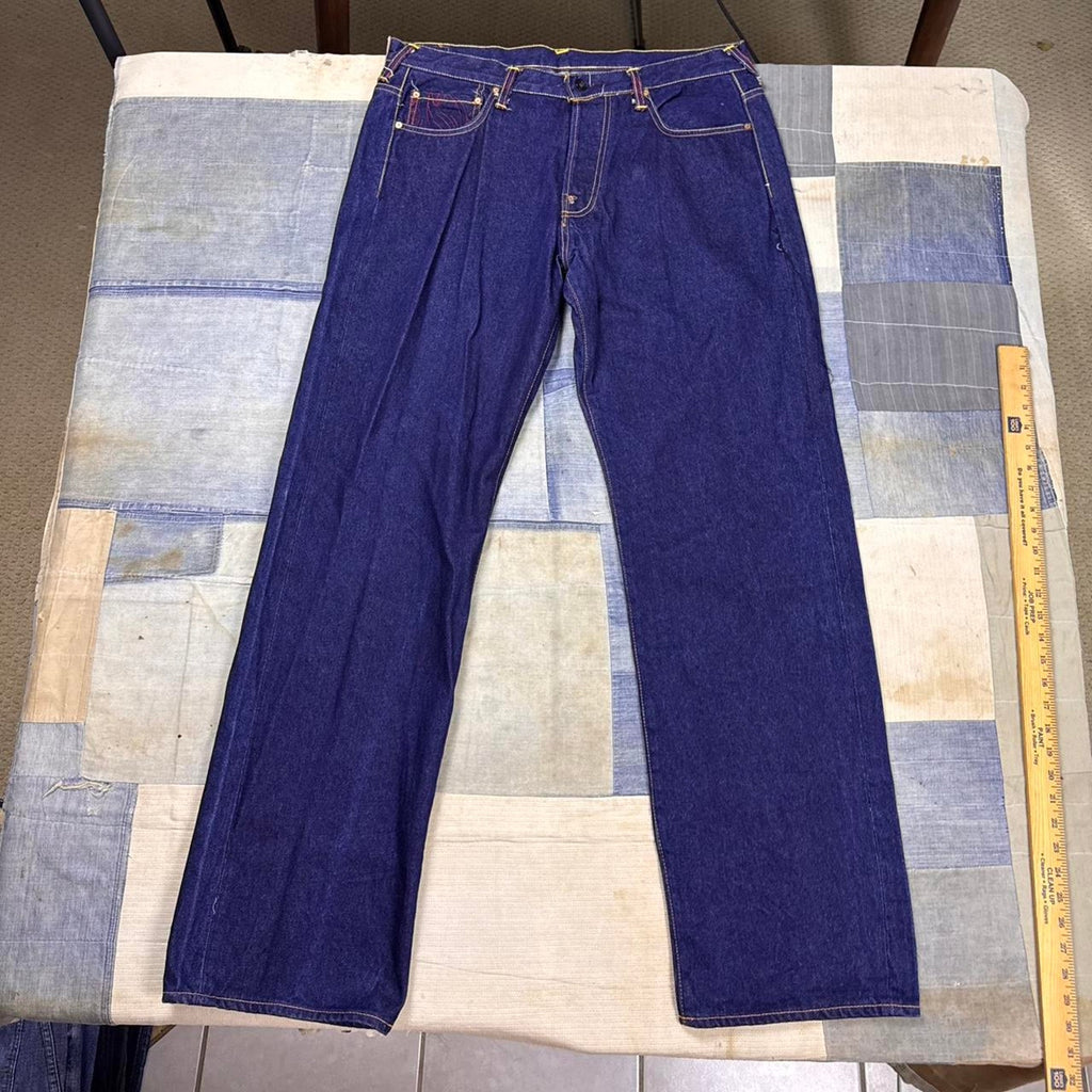 2000s Embroidered Baggy Red Monkey Jeans | 37x35