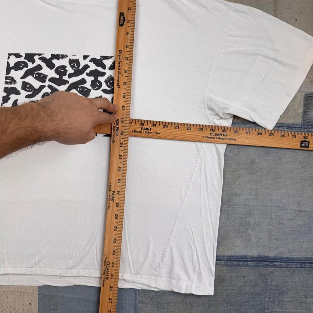 1990s Tribal Face Pattern Art Tee | XL