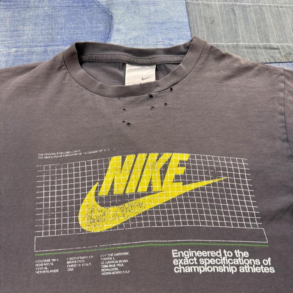2000s Nike Championship Athletes Grid Logo Distressed Tee | Small