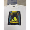 Vintage 90s 24 Hour Church Of Elvis Graphic T Shirt Oneita USA Large White