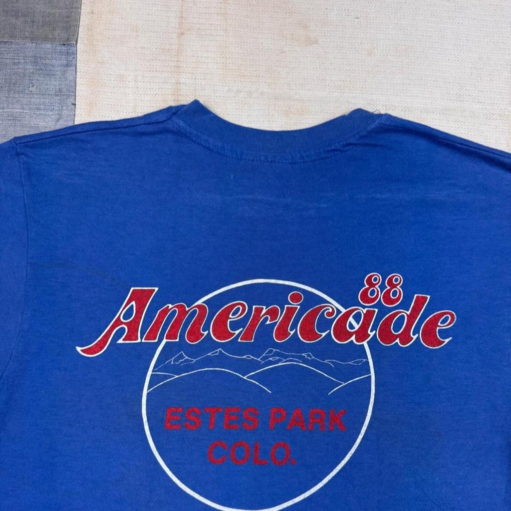 1988 Americade Estes Park Colorado Motorcycle Double-Sided Tee | Medium