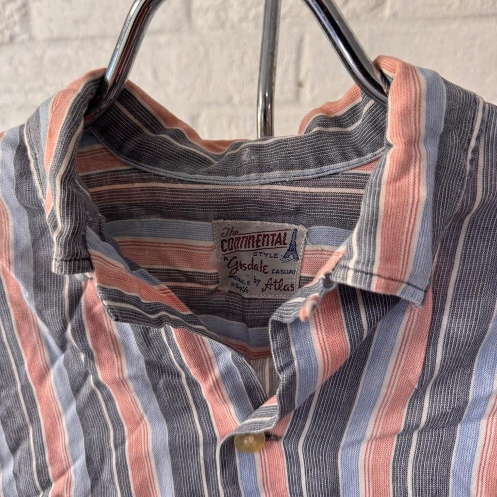 1950s Glendale Rayon Striped Shirt | S