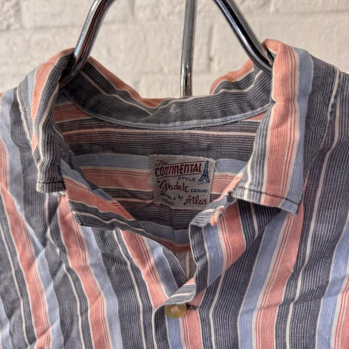 1950s Glendale Rayon Striped Shirt | S