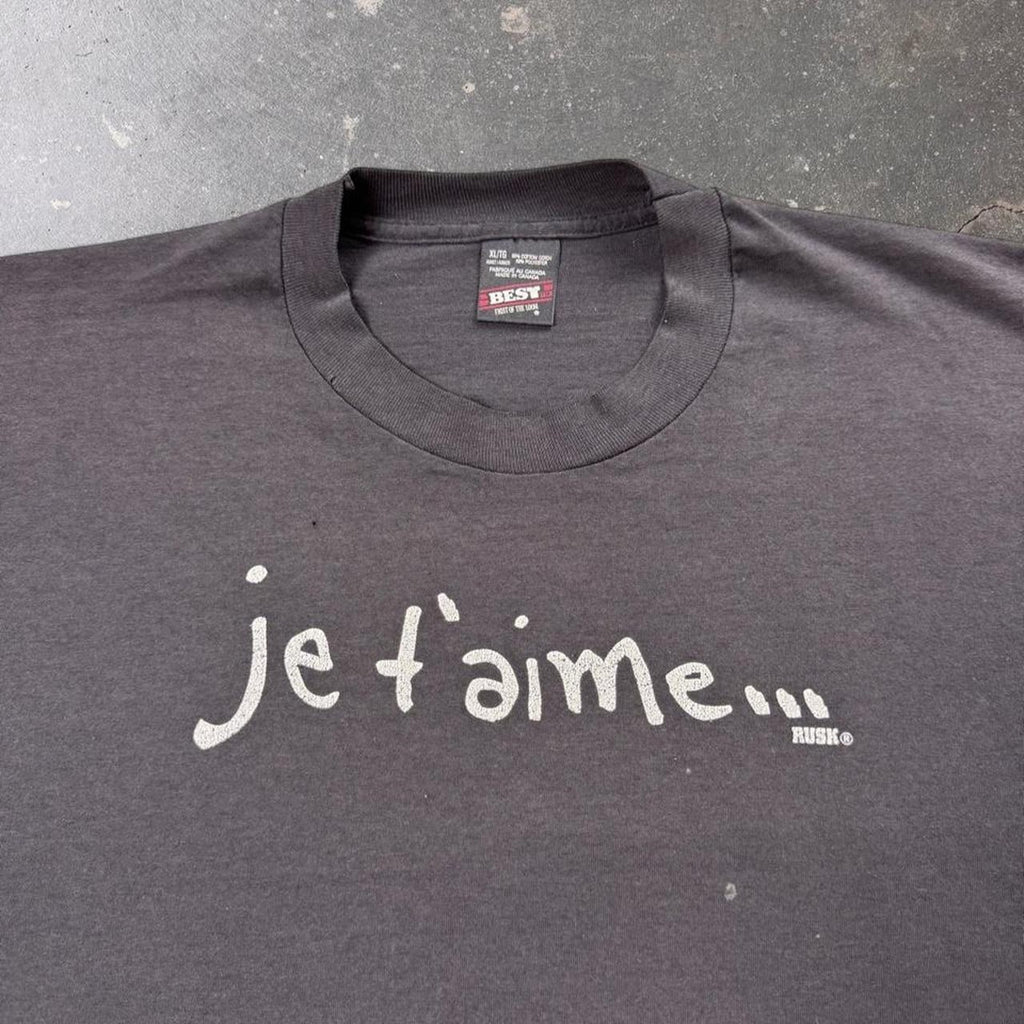 1990s French “Je T’aime… Moi Aussi!” Double-Sided Tee | XL
