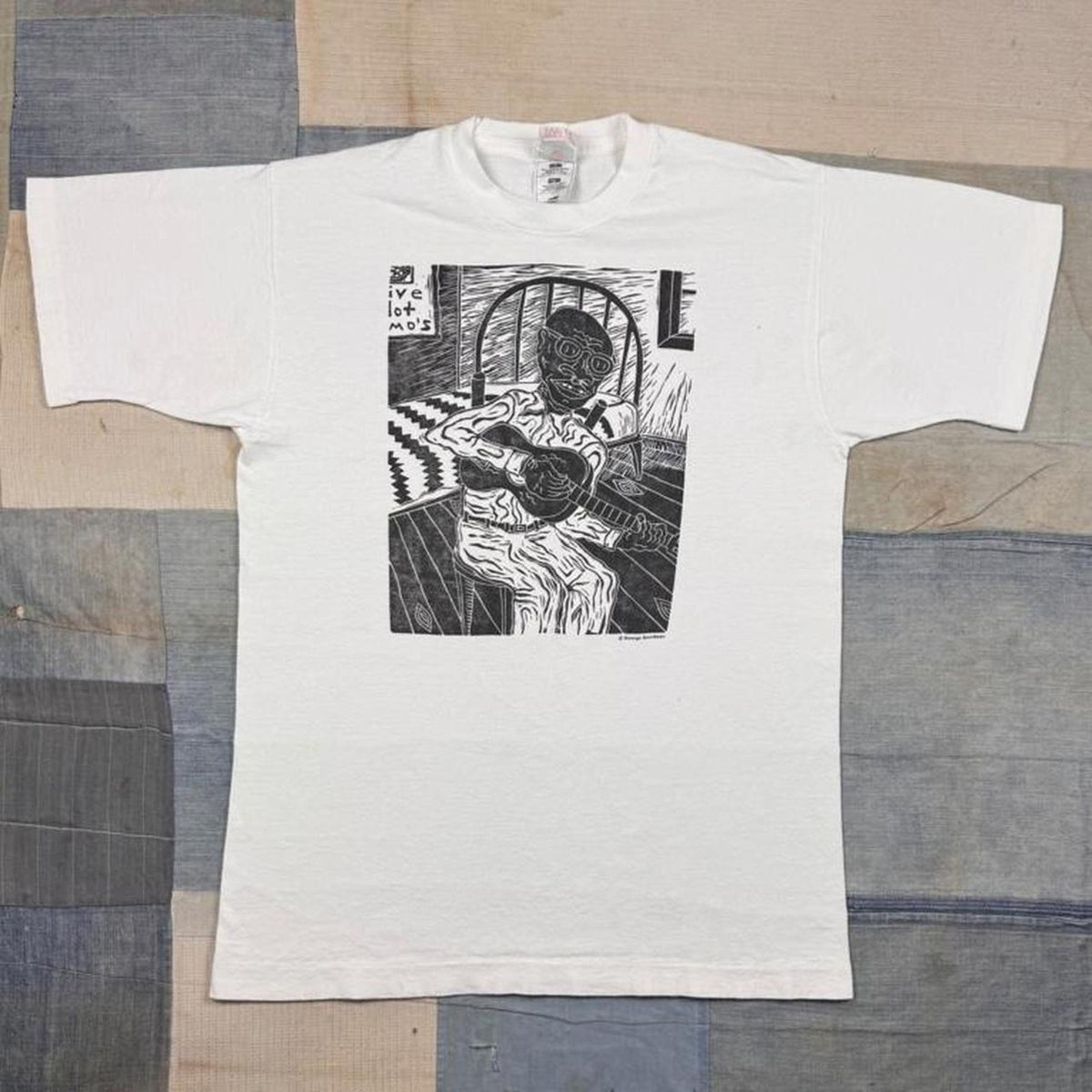 1990s House of Blues Bluesman Woodcut Tee | M