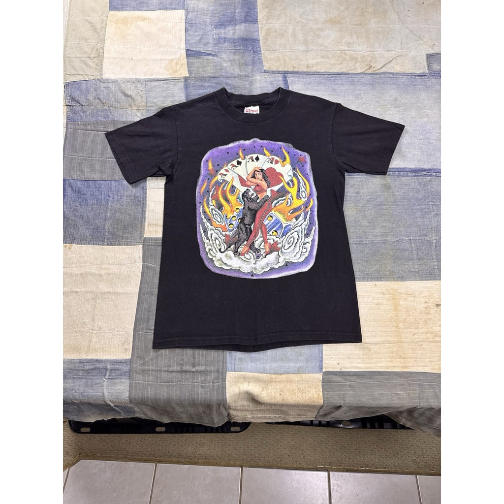 Vintage Tattoo World Pin Up Girl Panther Graphic T Shirt Bill Clandon NC Small