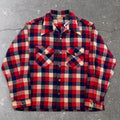 1950s TruVal Plaid Loop Collar Wool Shirt | XL