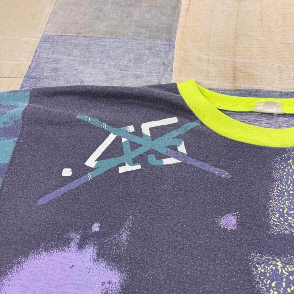 1990s Acquittus Project “CRAZY” All Over Print Tee | XL