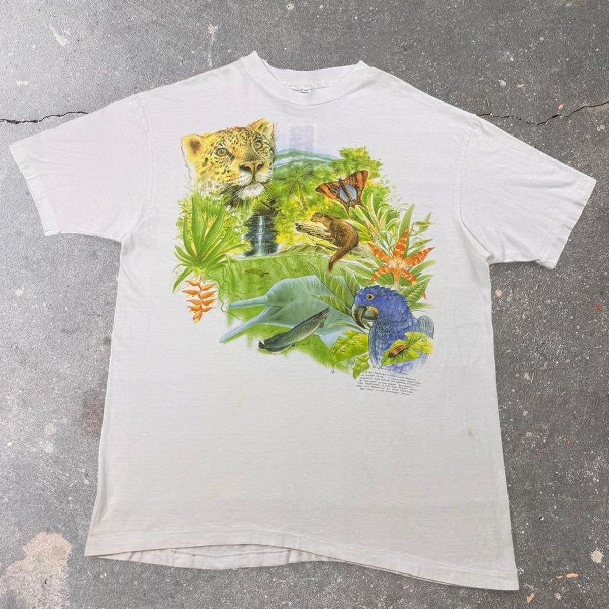 1990s Vanishing Rainforest Wildlife Double-Sided Graphic Tee | XL