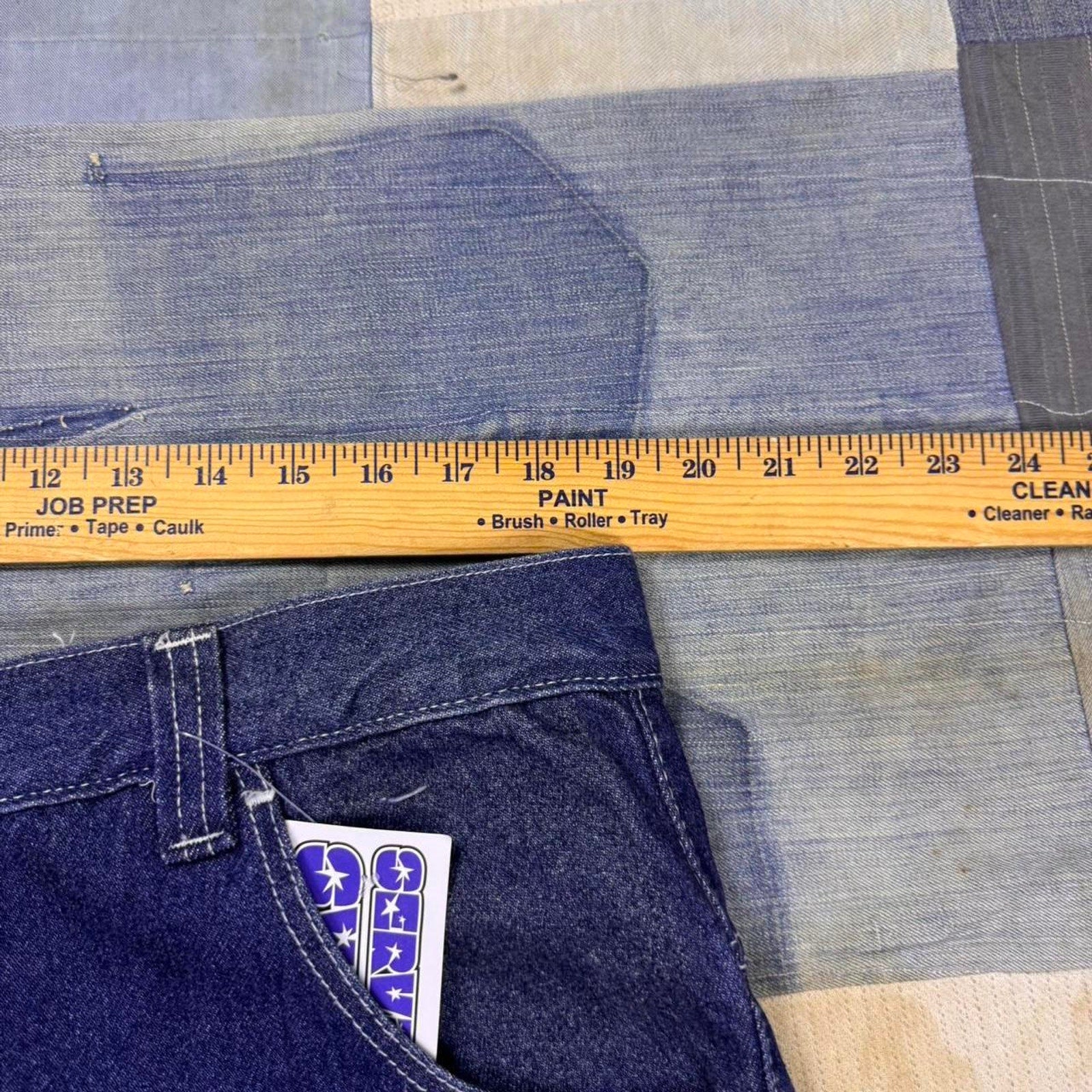 2000s Vintage wide leg Players 69 navy denim carpenter pants | 38x33