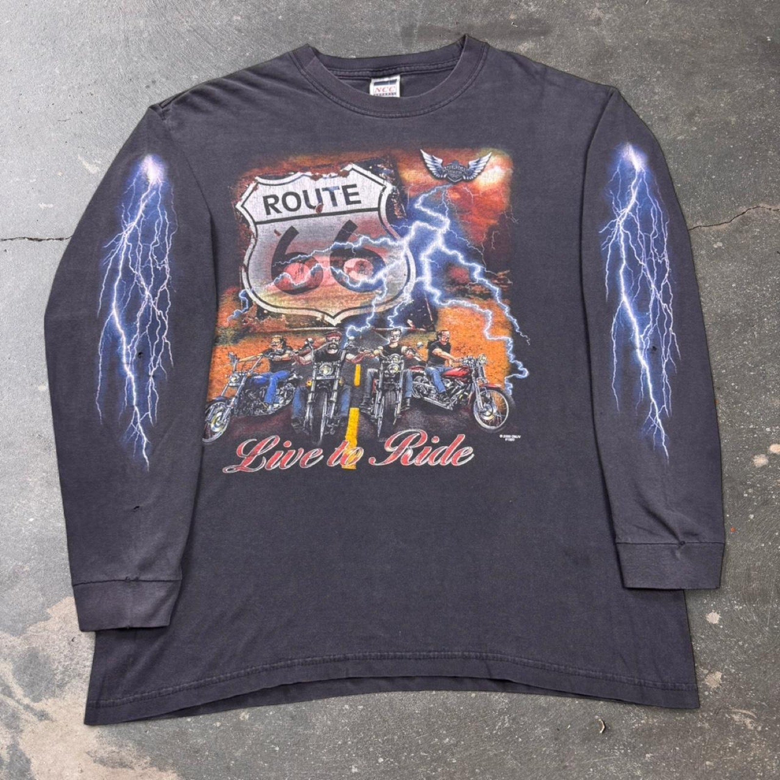 1990s Route 66 long sleeve shirt | Large