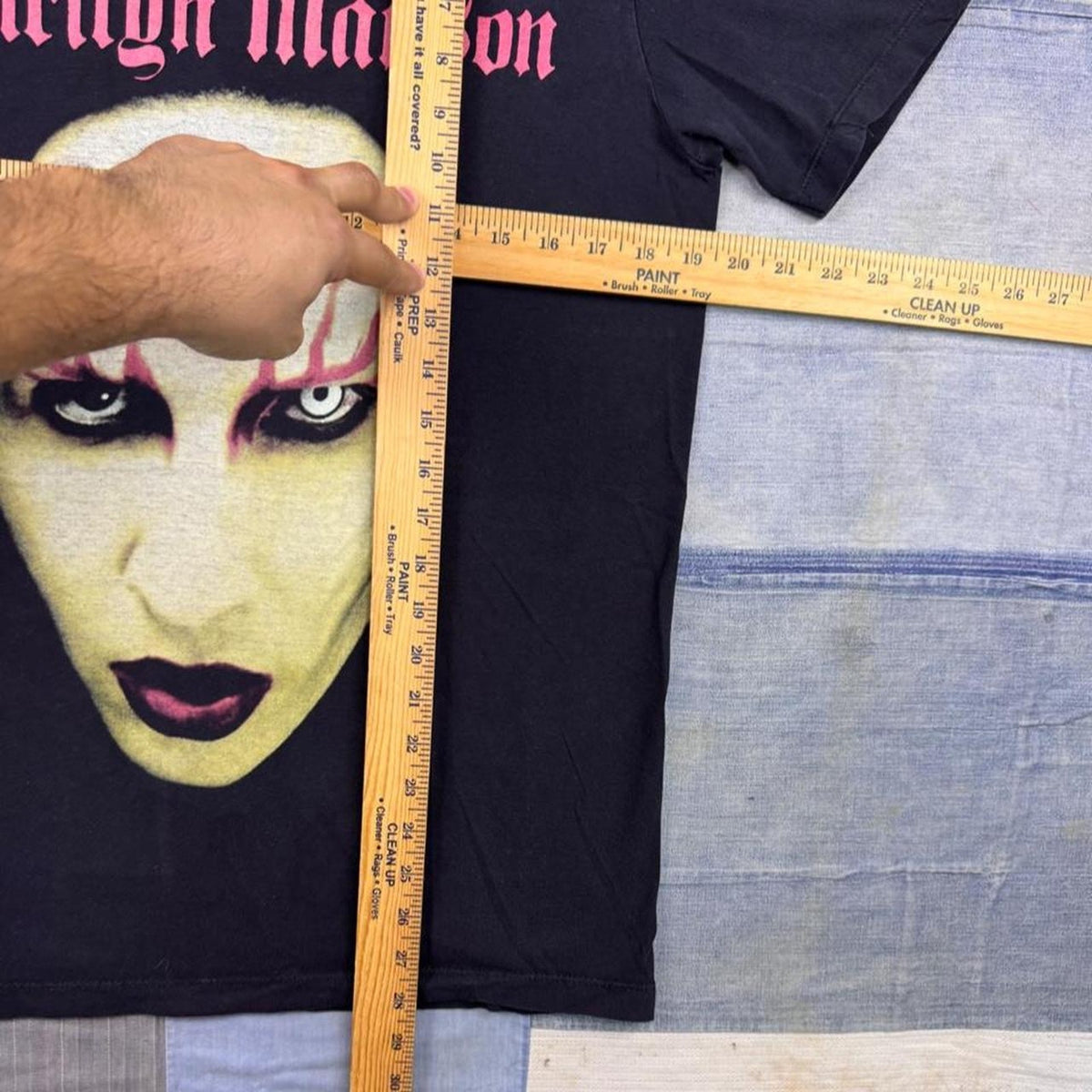 2000s Marilyn Manson Face Portrait Paradise Gothic Rock Band Tee | Medium