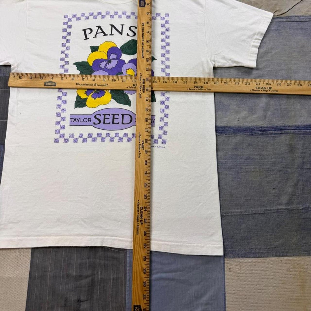1991 Taylor Seed Company Pansy Flower Graphic Tee | Medium