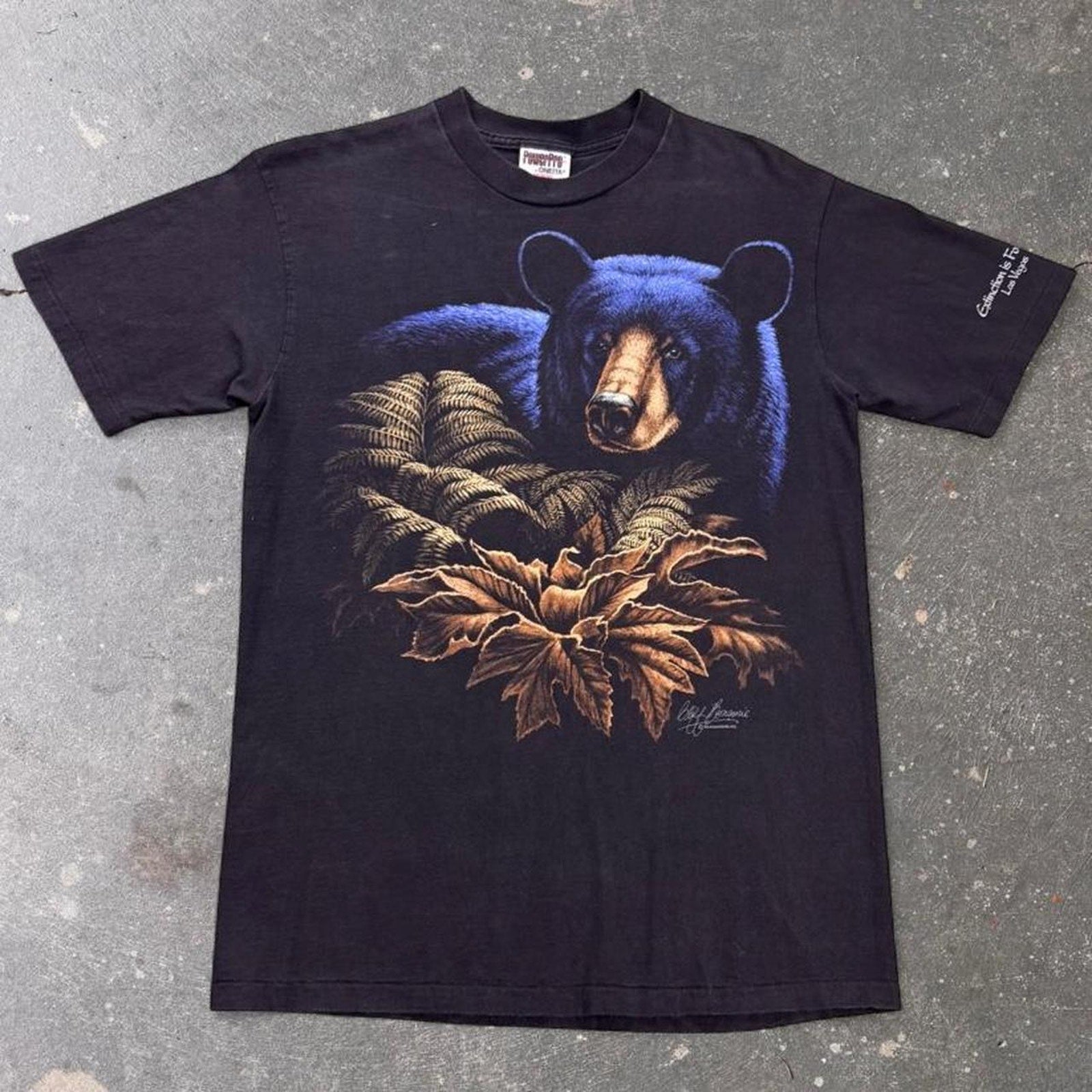 1990s Extinction Is Forever Black Bear Wildlife Tee | Medium