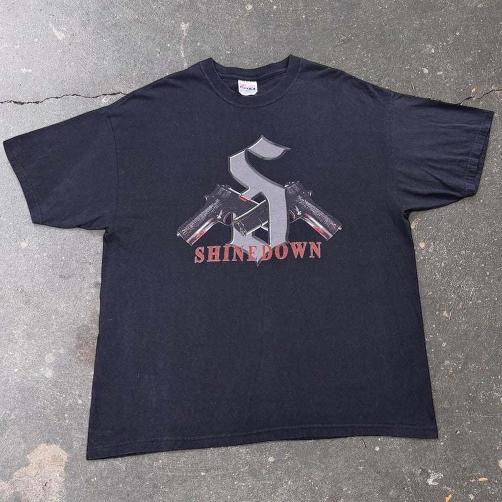2000s Shinedown Crossed Guns Logo Band Tee | XL