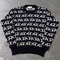 1980s Searights Grazing Cow Allover Knit Sweater | Medium