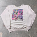 1990s San Francisco Cat Pop Art Raglan Crewneck Sweatshirt | Large