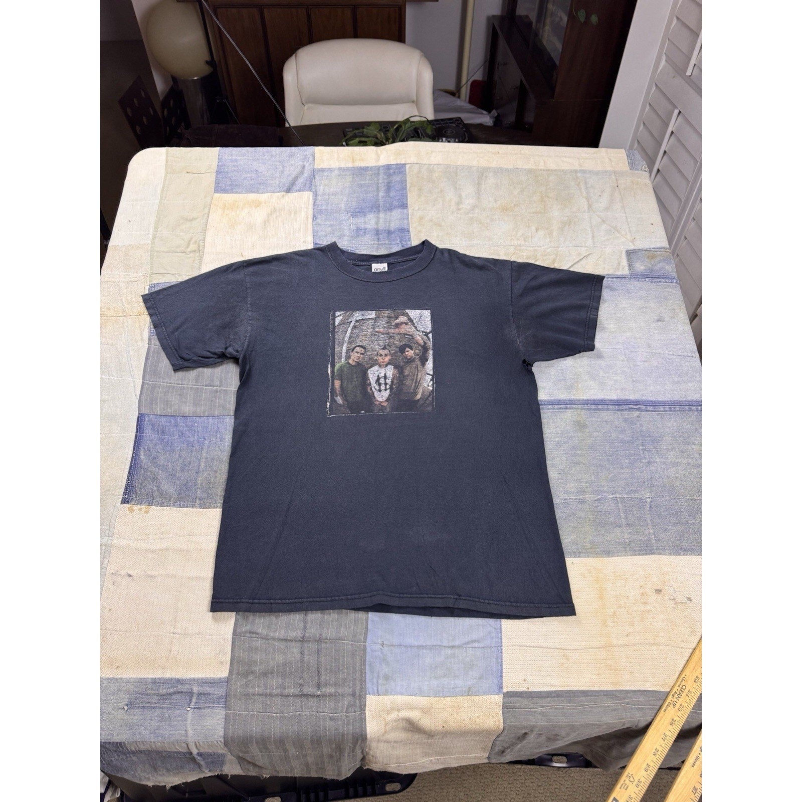 Blink-182 Band Photo Double Sided T Shirt Anvil Pop Punk Rock Tee Large