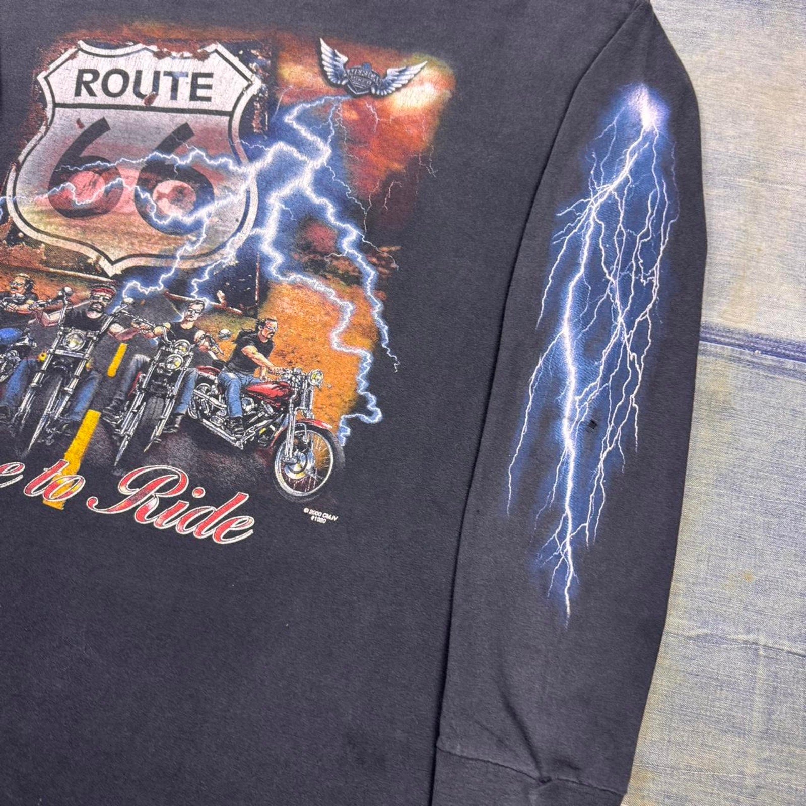 1990s Route 66 long sleeve shirt | Large