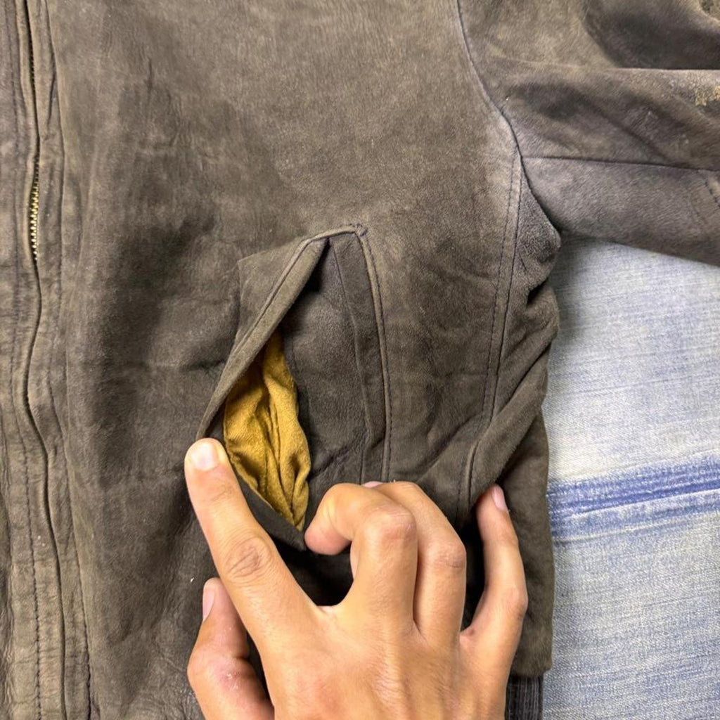 1950s Penney's Outerwear Leather Bomber Jacket | Small
