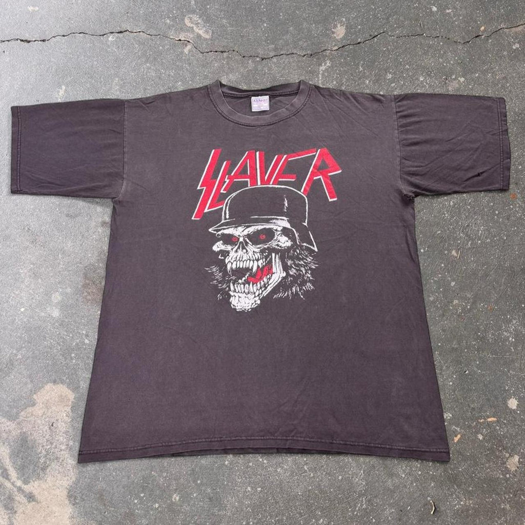 1990s Slayer Slaytanic Wehrmacht Skull Band Tee | XL