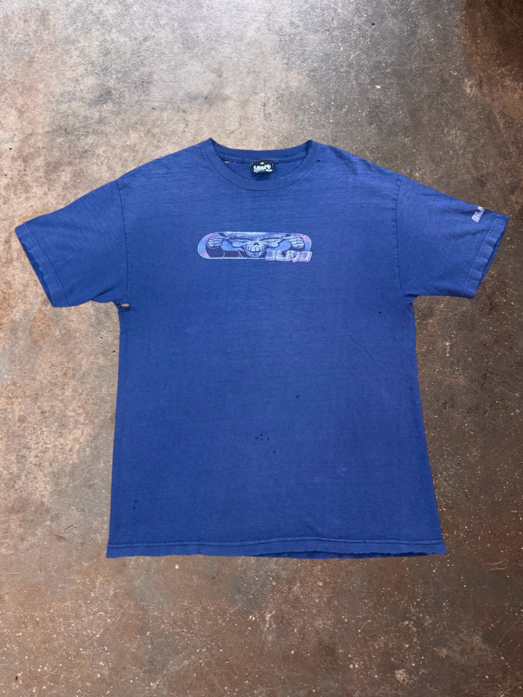 1990s Blind Banned Skate Navy Blue T Shirt | Large