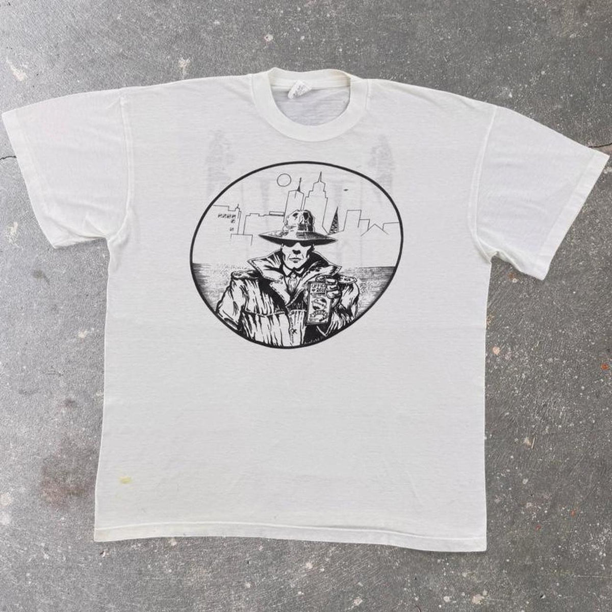 1980s Toot and the Finks Detective Graphic White Band Tee | XL