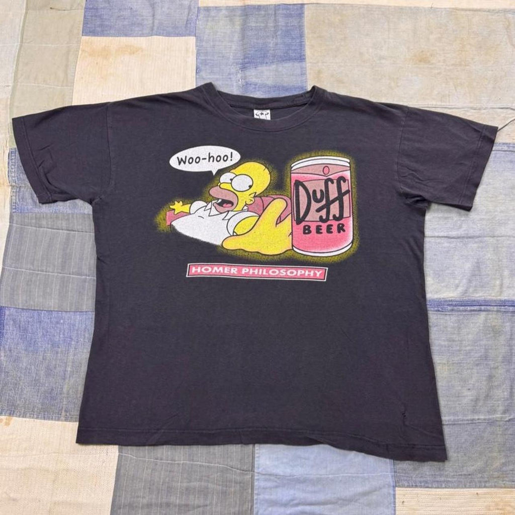 1990s The Simpsons Homer Simpson Duff Beer “Homer Philosophy” Tee | Large
