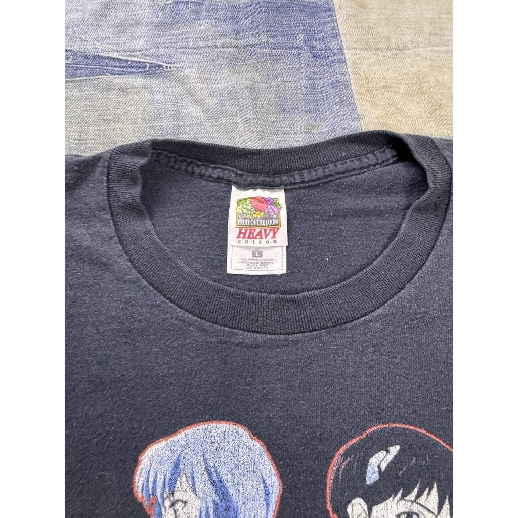Vintage 90s Neon Genesis Evangelion Anime T Shirt L Fruit of the Loom Black