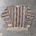 1990s Florence Tricot 3D Textured Knit Coogi Style Sweater | XXL