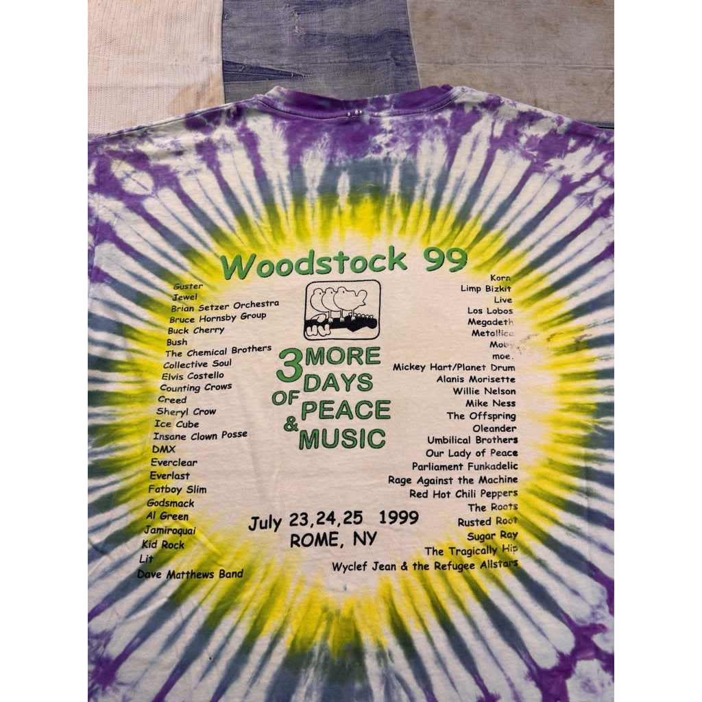 1999 Woodstock 30th Anniversary Tie Dye Tee | XL