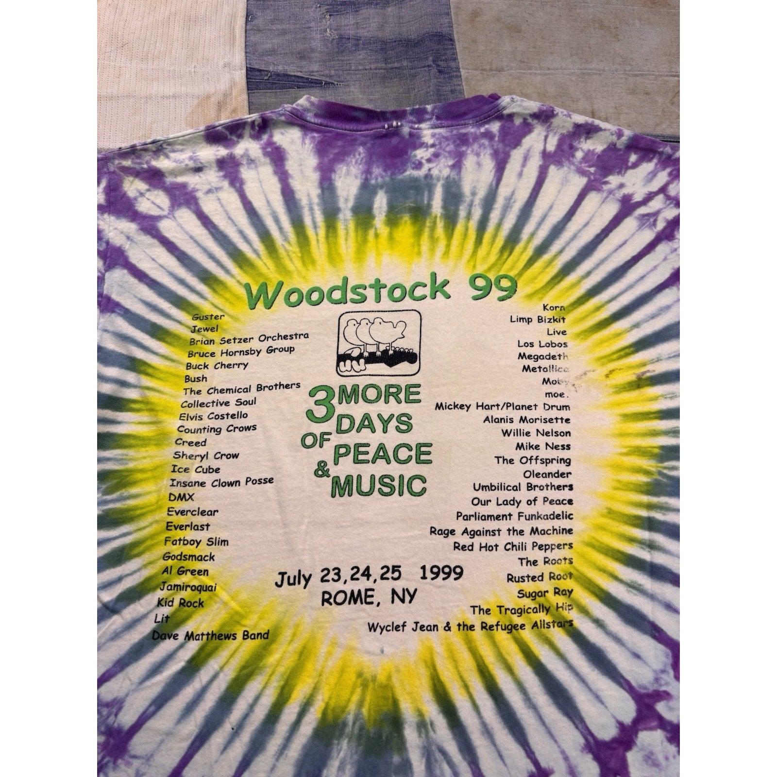 1999 Woodstock 30th Anniversary Tie Dye Tee | XL