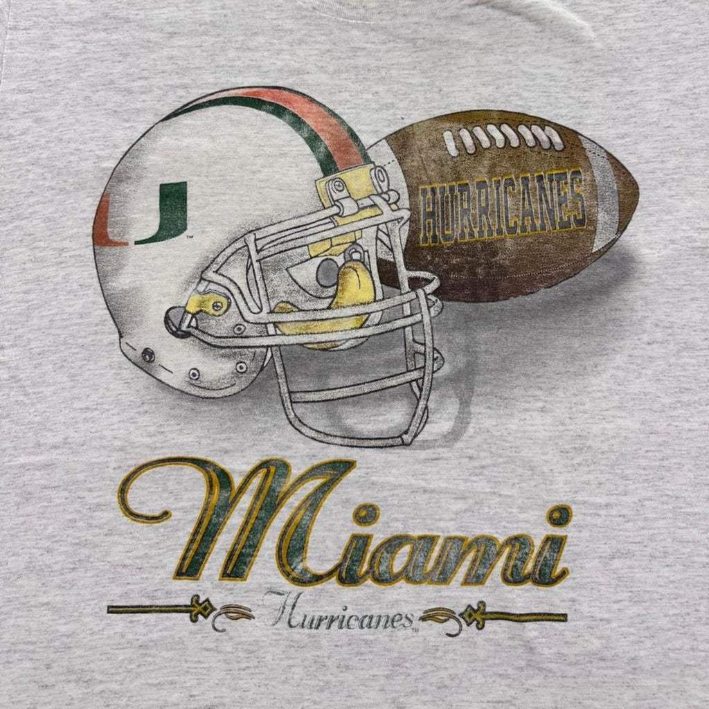 1990s Miami Hurricanes Football Helmet Tee | Medium
