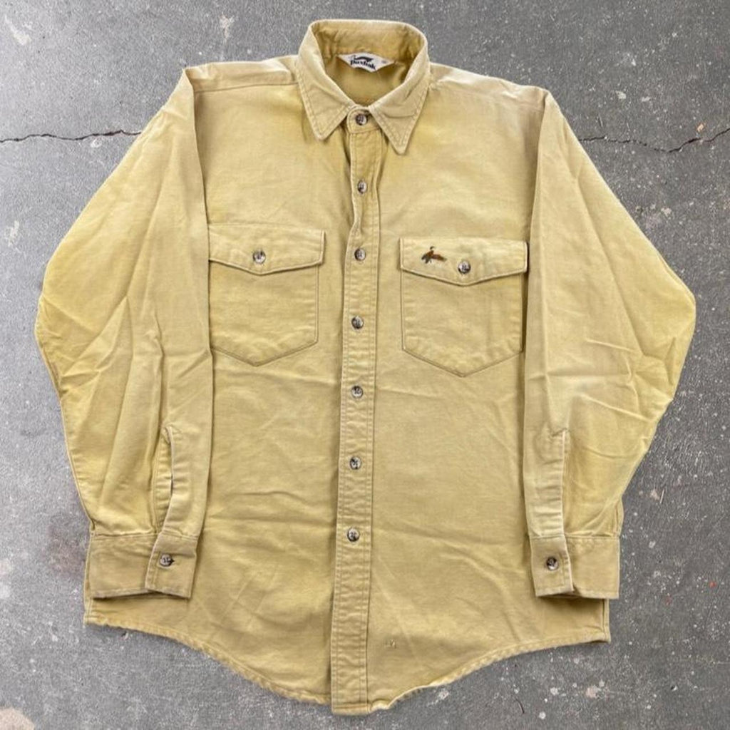 1970s Duxbak Pheasant Embroidered Hunting Shirt | Large