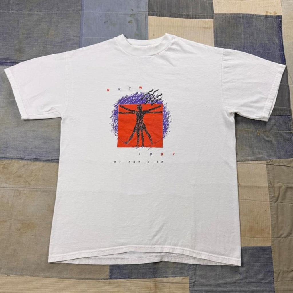 1997 NRTW Art For Life Graphic T Shirt Vintage Abstract Art Tee | Medium