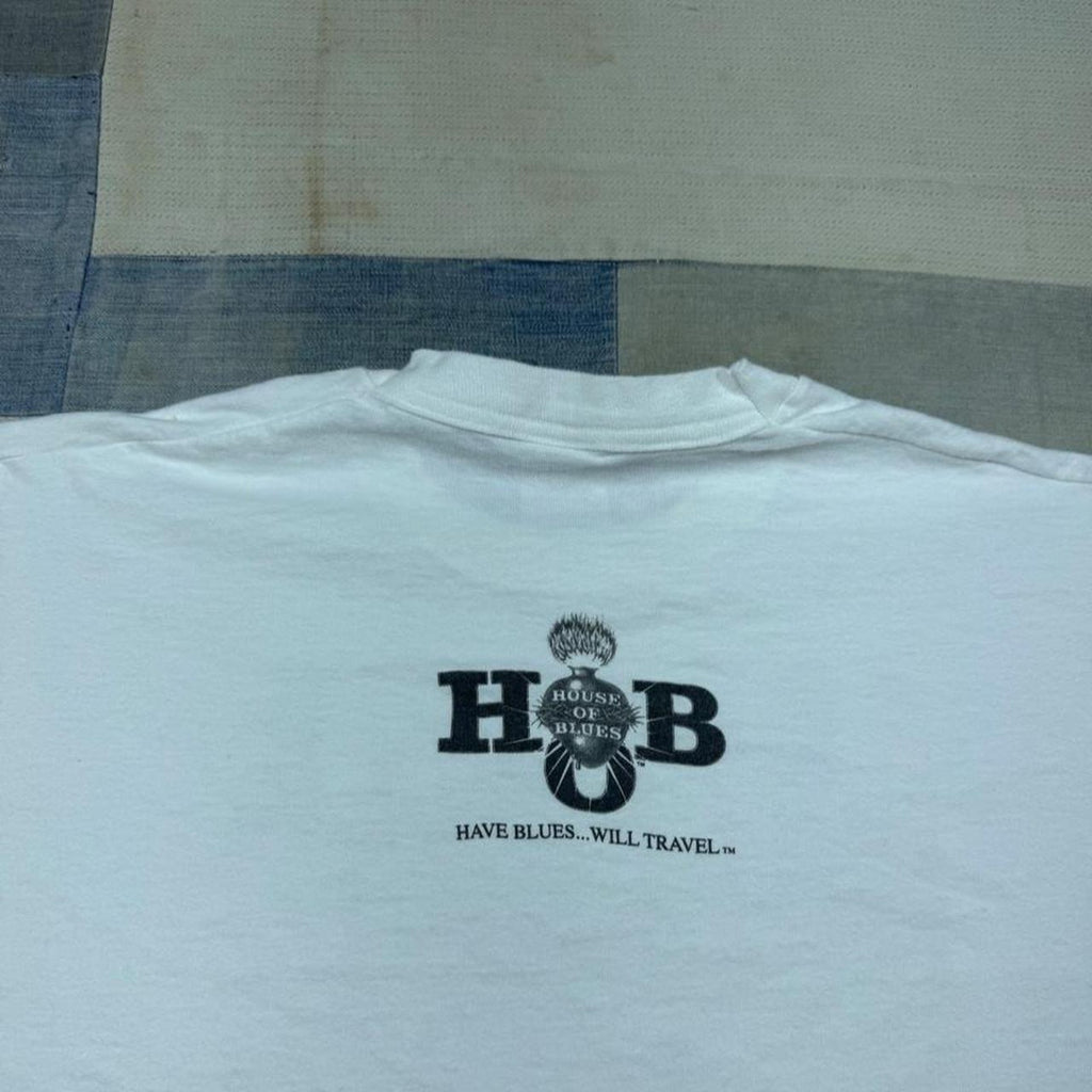 1990s House of Blues Bluesman Woodcut Tee | M