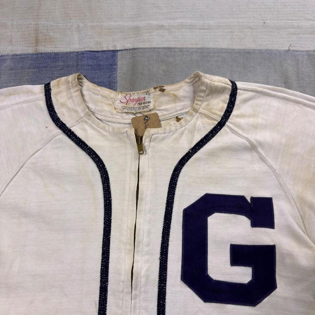 1950s Spanjian Pasadena “G” 11 Zip-Up Baseball Jersey | XL