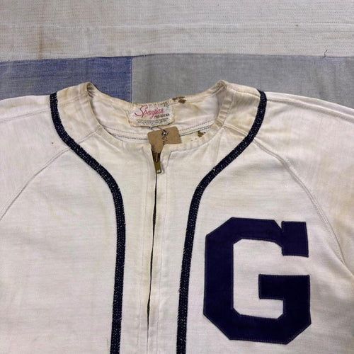 1950s Spanjian Pasadena “G” 11 Zip-Up Baseball Jersey | XL
