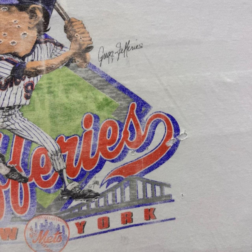 1989 Gregg Jefferies New York Mets Caricature Baseball Tee | XL