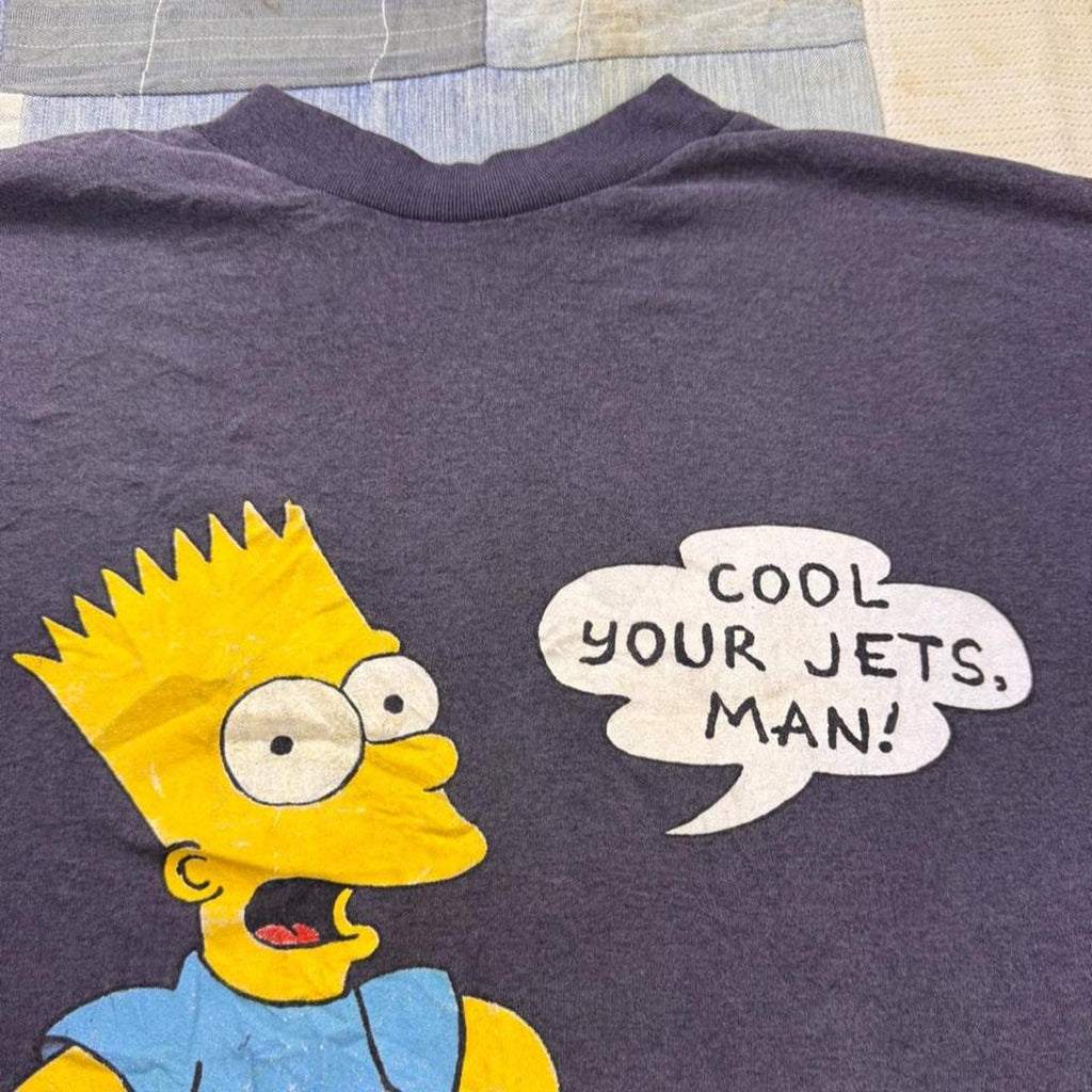 1990 Bart Simpson Cool Your Jets Skateboard Tee | Medium