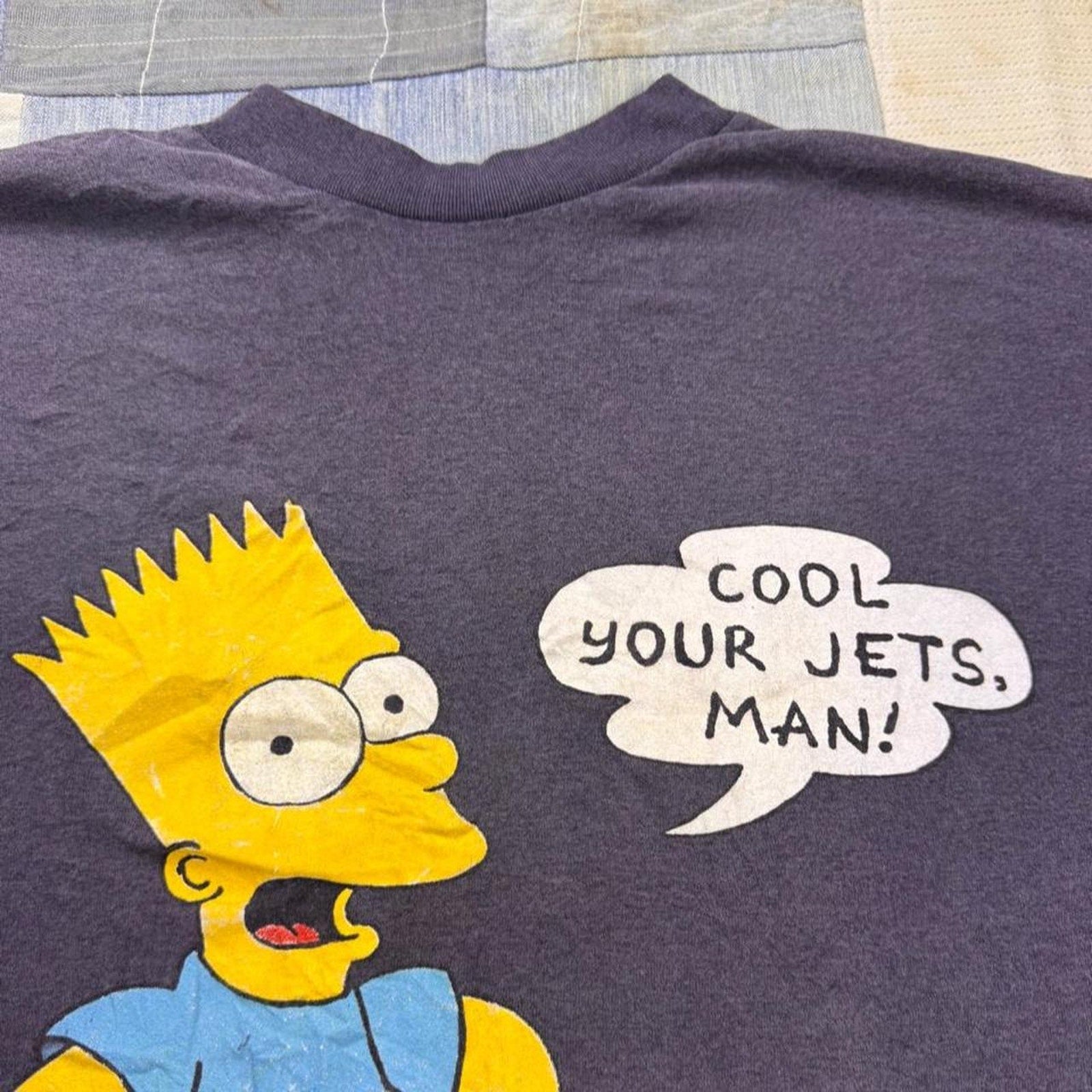 1990 Bart Simpson Cool Your Jets Skateboard Tee | Medium