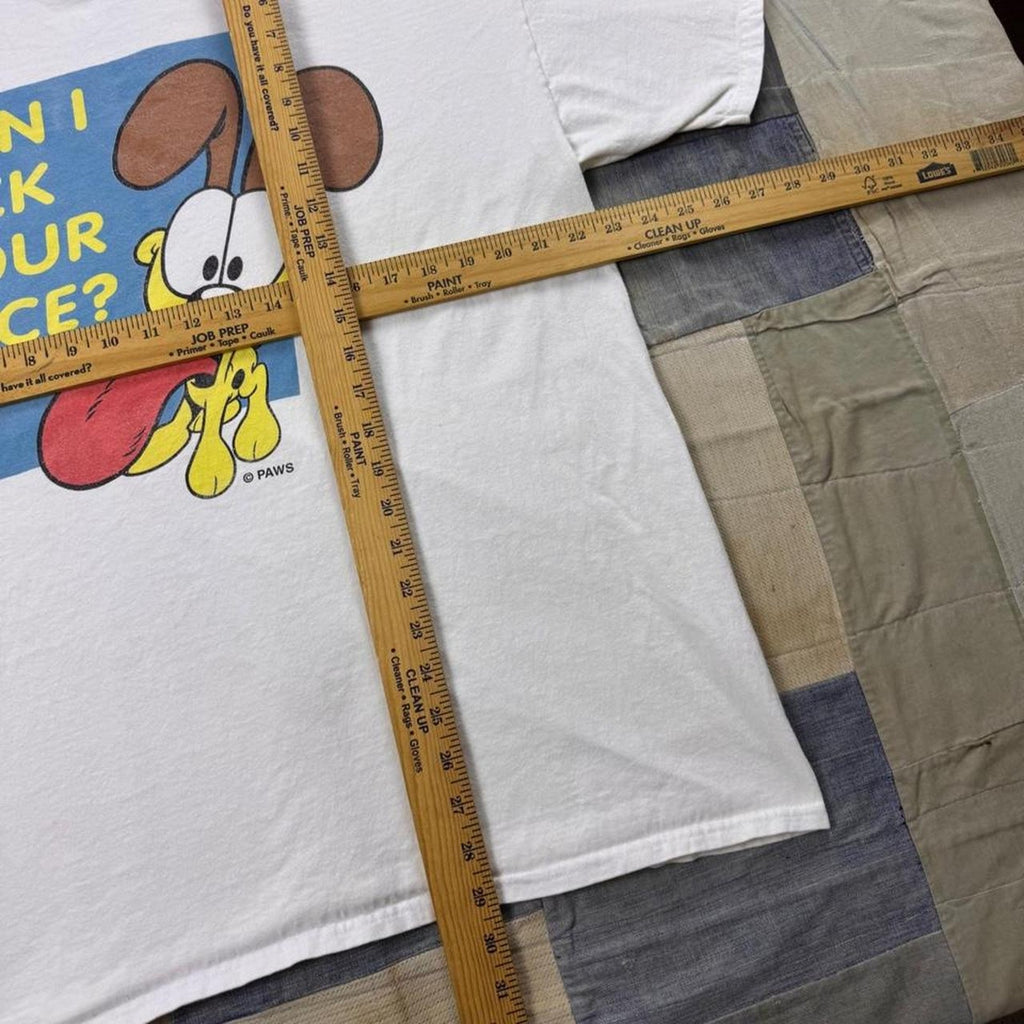 1990s Odie “Can I Lick Your Face?” Garfield Cartoon Tee | XL