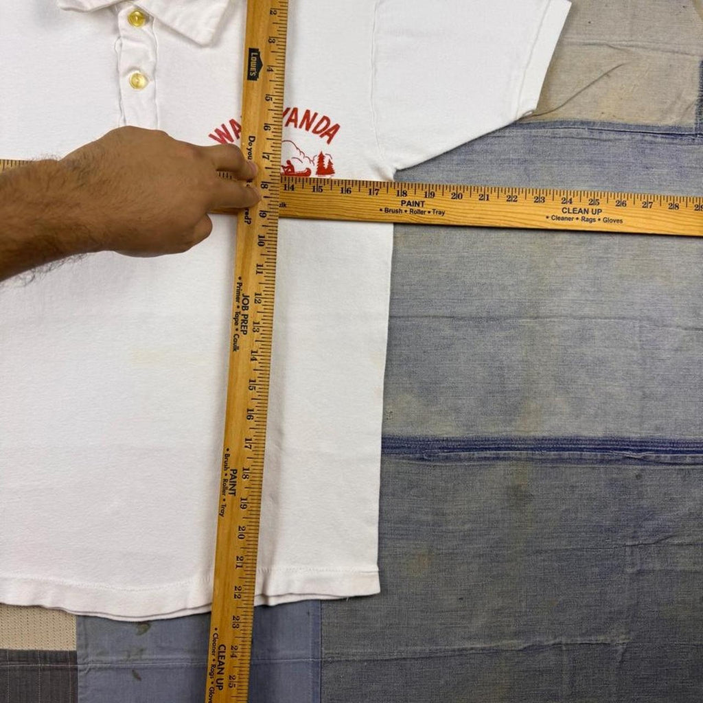 1960s Champion Wawayanda Staff Camp Polo Shirt White | Medium