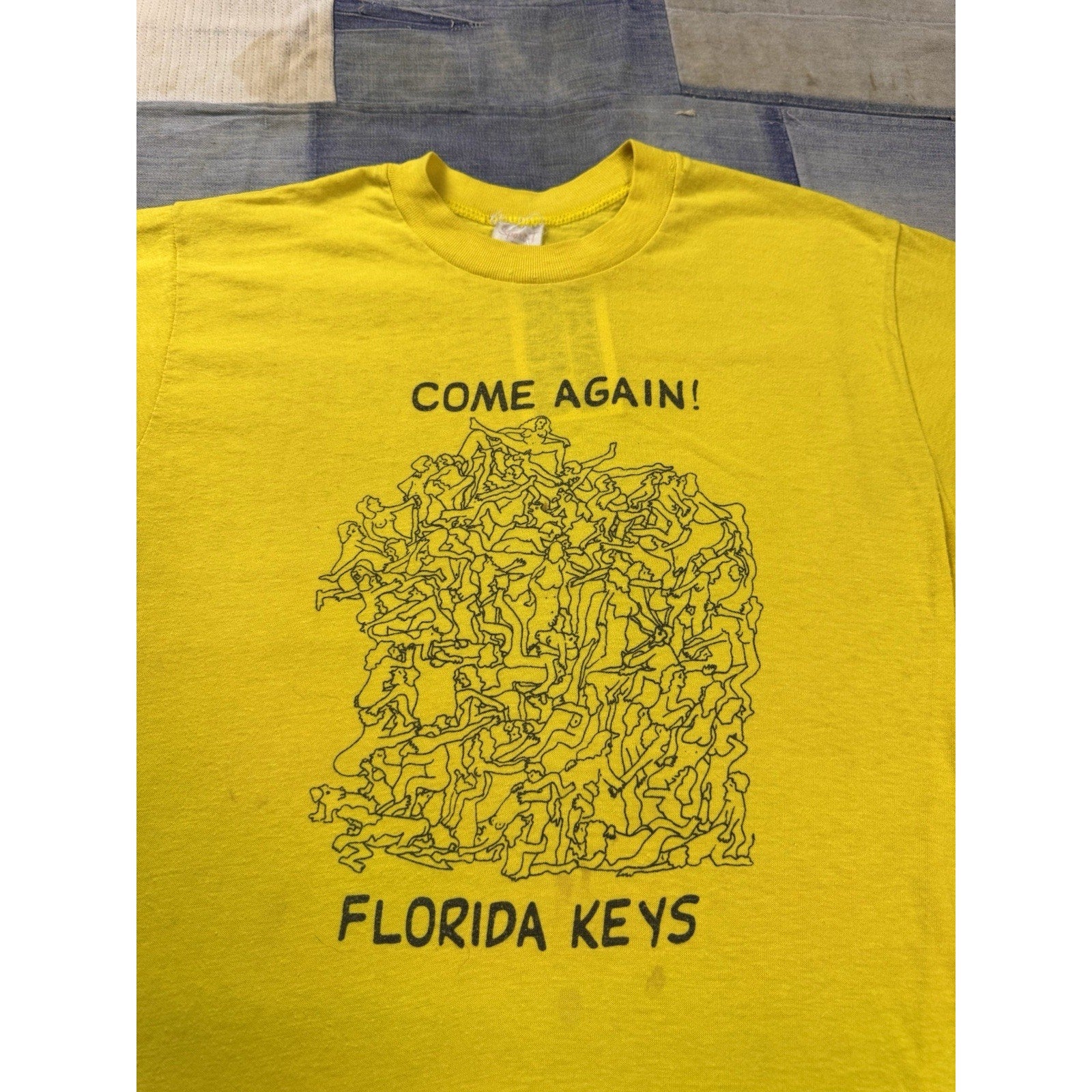 Vintage 80s Florida Keys Come Again Sex Orgy Nude Tee Single Stitch USA Sz Med