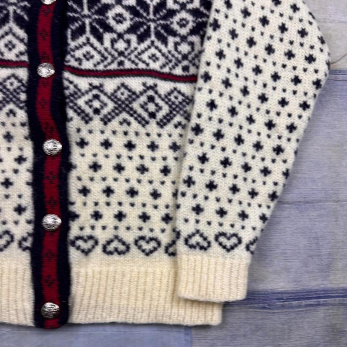 1980s L.L. Bean Made in USA Nordic Fair Isle Wool Cardigan | Medium