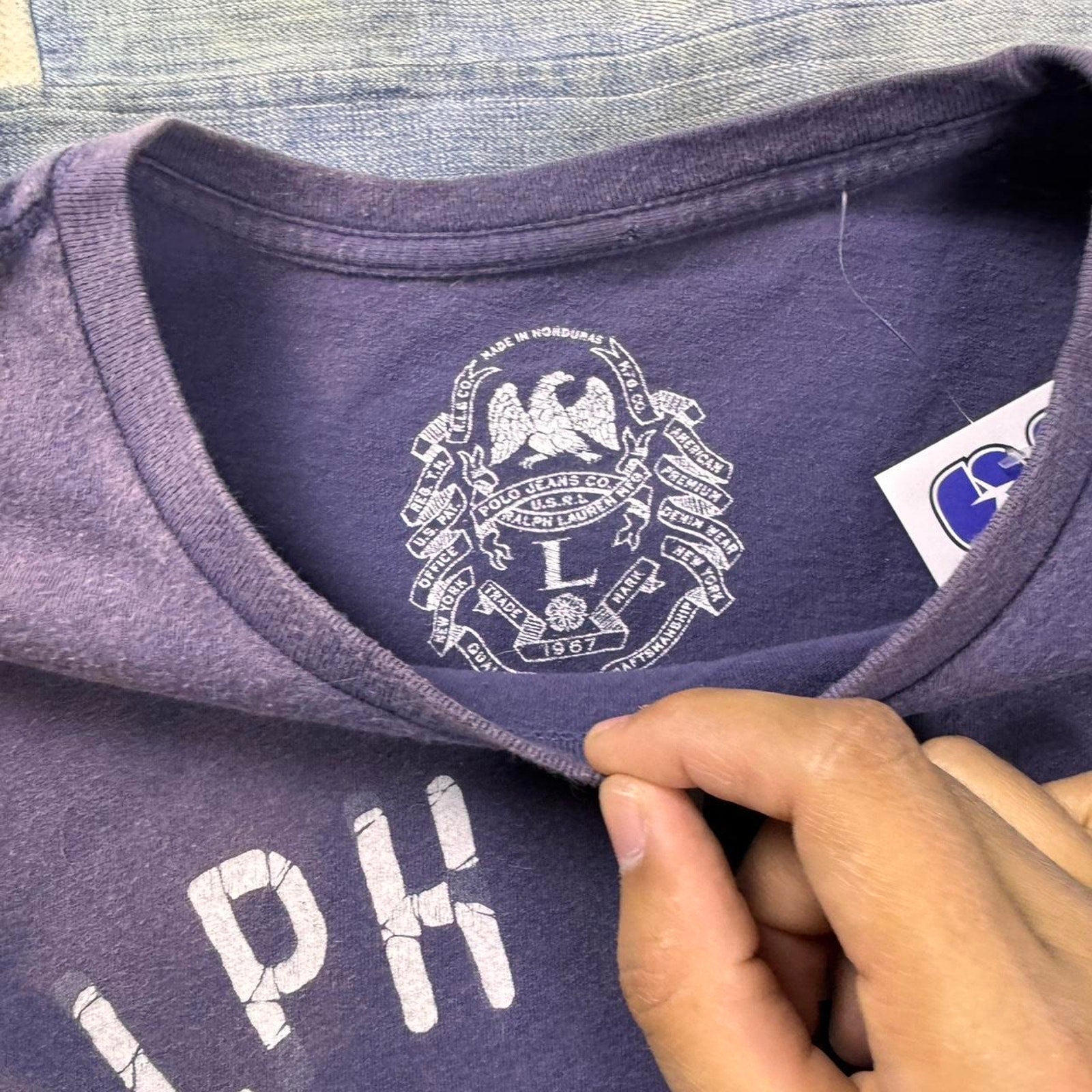 Y2k ralph lauren purple t shirt